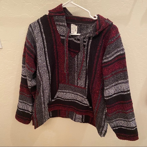 Vintage Tops - Baja Mexico textile sweatshirt hoodie